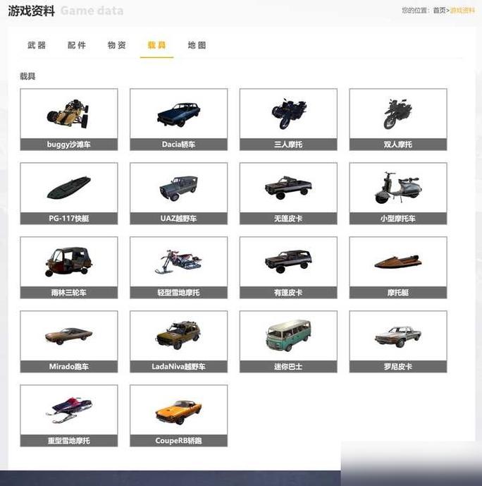 绝地求生载具
